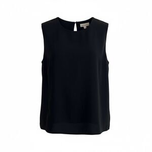 CHAUS Crew Neck Keyhole Back Pullover Sleeveless Blouse Black Size 12